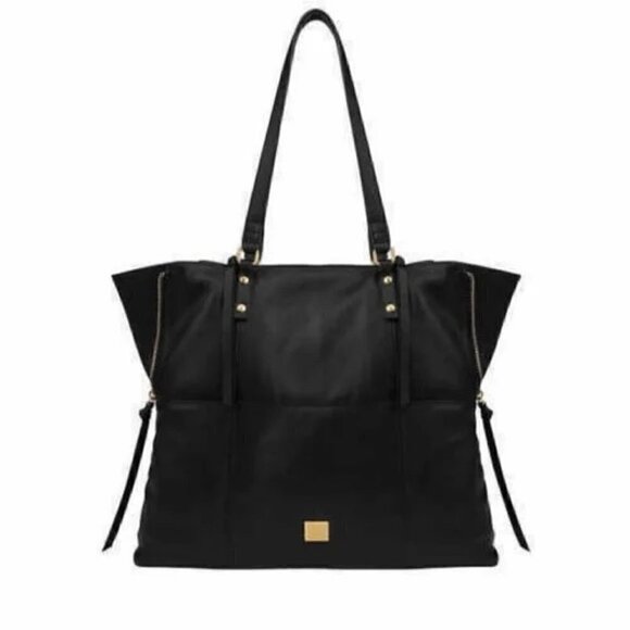Kooba Handbags - Kooba Everette tote shoulder bag black leather gold hardware women